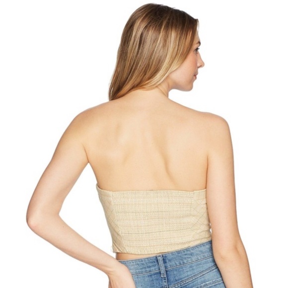 Free People Out West Plaid Tan Corset Top - Picture 4 of 11